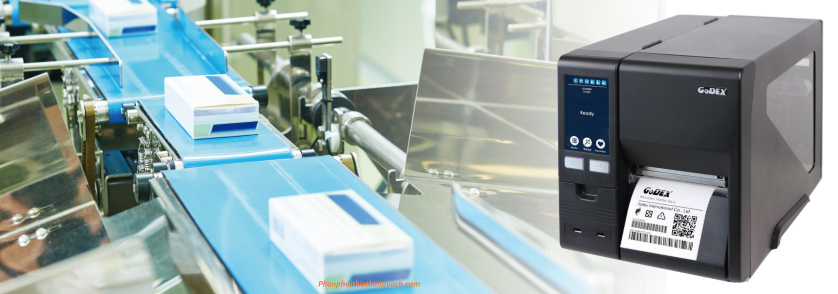 Godex GX4300i ứng dụng dây truyền sản xuất
